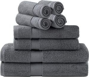 Simpli-Magic Bath Towel Set, 2 Bath Towels, 2 Hand Towels, and 4 Washcloths (8 Piece Set)