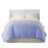 DunaWest Genoa King Size Box Quilted Reversible Comforter , Blue and Cream