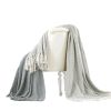 DunaWest Latina Cotton Throw with Decorative Fringe Set of 2, Gray