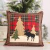 1Pcs Christmas Pillowcase Elk Tree Printing Decoration Square Pillow Cover Household Supplies for Sofa