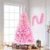 Pre-lit Artificial Christmas 2-Piece Set, 5FT Pink Christmas Tree with 6 feet Garland