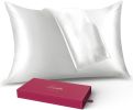 Silk Pillowcase for Hair and Skin, Lacette 25 Momme 100 Percentage 6A Soft Silk Pillow Case with Hidden Zipper, 600 Thread Count, A Side Silk, B Side