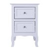 Country Style Two-Tier Night Table Large Size White