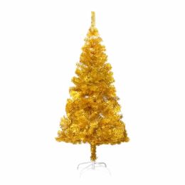 Artificial Christmas Tree with Stand Gold 59.8" PET