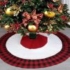 Free shipping Trustmade Plaid Christmas Tree Skirt 48 Inch Knitted Xmas Tree Mat for Home Party Christmas Holiday(Red Black Plaid