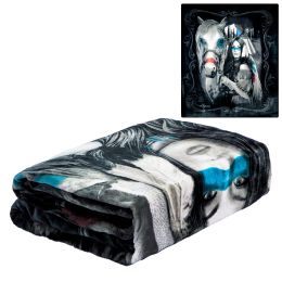 Flannel Fleece Plush Blanket - Native American  - QUEEN BED 79"x 95" - Lightweight Microfiber Blanket For Beds, Sofa, Couch, Picnic, Camping