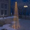 Christmas Cone Tree Warm White 136 LEDs Decoration 27.6"x94.5"