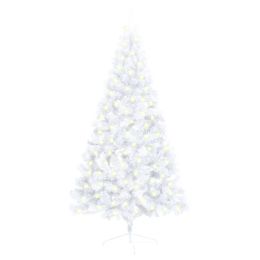 Artificial Half Christmas Tree with LED&Stand White 59" PVC