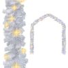 Christmas Garland with LED Lights 197" White