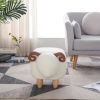 Kids Decorative Animal Sofa Stool, Ottoman Bedroom Furniture, Little Sheep Kids Footstool, Home Cartoon Chair with Solid Wood Legs, Decorative Footsto