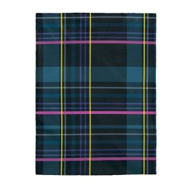 Blue Plaid Plush Throw Blanket - 3 Sizes