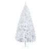 7FT White Christmas Tree with 950 Branches - Premium Artificial Spruce Hinged Snowy Solid White Christmas Tree Lightweight and Easy to Assemble with C