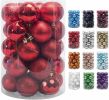 24Pcs/Box Christmas Glitter Ball Ornaments Xmas Tree Ball Hanging Party Decor US Random Color