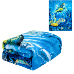 Plush Throw Blanket - Sea Turtles - QUEEN BED 79"x 95" - Special Edition Faux Fur Blanket For Beds, Sofa, Couch, Picnic, Camping