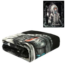 Plush Throw Blanket - Warrior - QUEEN BED 79"x 95" - Special Edition Faux Fur Blanket For Beds, Sofa, Couch, Picnic, Camping