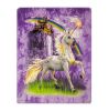 Flannel Fleece Plush Blanket - Unicorn Castle - QUEEN BED 79"x 95" - Lightweight Microfiber Blanket For Beds, Sofa, Couch, Picnic, Camping