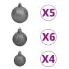 Artificial Christmas Tree with LEDs&Ball Set Black 59.1" PVC