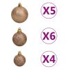 Artificial Christmas Tree with LEDs&Ball Set Pink 59.1" PVC