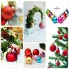 24Pcs/Box Christmas Glitter Ball Ornaments Xmas Tree Ball Hanging Party Decor US Random Color