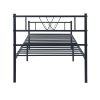 Metal Bed Frame Twin Size with Headboard and Footboard Single Platform Mattress Base,Metal Tube(twinsize, black) No Box Spring Needed