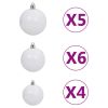 Artificial Christmas Tree with LEDs&Ball Set Black 59.1" PVC