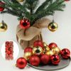 24Pcs/Box Christmas Glitter Ball Ornaments Xmas Tree Ball Hanging Party Decor US Random Color