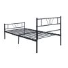 Metal Bed Frame Twin Size with Headboard and Footboard Single Platform Mattress Base,Metal Tube(twinsize, black) No Box Spring Needed