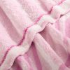 Pack Of 2 Back Printing Shaved Flannel Plush Blanket, checked Blanket for Bed or Sofa, 80" x 90", Pink