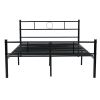 Metal Double Bed/Metal Platform Bed Frame/Foundation with HeadBoard & Footboard, NO Mattress