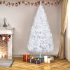 7FT White Christmas Tree with 950 Branches - Premium Artificial Spruce Hinged Snowy Solid White Christmas Tree Lightweight and Easy to Assemble with C