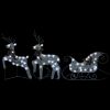 Reindeer & Sleigh Christmas Decoration 60 LEDs Outdoor Silver