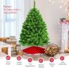 4.5ft Snow Flocked Hinged Artificial Christmas Tree w/ Metal Stand Green