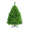 4.5ft Snow Flocked Hinged Artificial Christmas Tree w/ Metal Stand Green