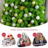 4.5ft Snow Flocked Hinged Artificial Christmas Tree w/ Metal Stand Green