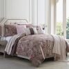 DunaWest Andria 10 Piece Queen Size Comforter and Coverlet Set , Brown and Pink