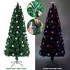 7ft Pre-Lit Artificial Christmas Tree with Multi-Colored Fiber Optic Light Xmas Tree with 290 Branches Tip Christmas Ornament Easy Assembly Christmas