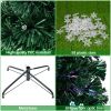 7ft Pre-Lit Artificial Christmas Tree with Multi-Colored Fiber Optic Light Xmas Tree with 290 Branches Tip Christmas Ornament Easy Assembly Christmas