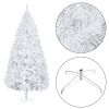 7FT White Christmas Tree with 950 Branches - Premium Artificial Spruce Hinged Snowy Solid White Christmas Tree Lightweight and Easy to Assemble with C