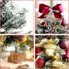 Osunnus Small Christmas Tree with Lights Table Top Mini Christmas Tree Artificial Flocked Xmas Decorations for Living Room Bedroom Office Shop;  18"