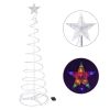 5 Ft Lighted Spiral Christmas Tree Light Multi Color 182 LED Outdoor Yard Decor