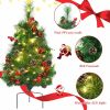 Set of 2 24 Inch Battery Powered Pre-lit Pathway Holiday Christmas Trees