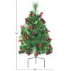 Set of 2 24 Inch Battery Powered Pre-lit Pathway Holiday Christmas Trees