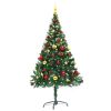 Artificial Christmas Tree with Baubles and LEDs Green 59.1"