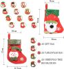 16Pcs Mini Christmas Stockings Bulk 3D Santa Snowman Reindeer Element Treat Bags Silverware Holders Hanging Socks Tree Decorations