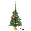 Artificial Christmas Tree with Baubles and LEDs Green 25.2"