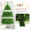 4.5ft Snow Flocked Hinged Artificial Christmas Tree w/ Metal Stand Green