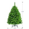 4.5ft Snow Flocked Hinged Artificial Christmas Tree w/ Metal Stand Green