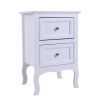 Country Style Two-Tier Night Table Large Size White