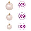 Artificial Christmas Tree with LEDs&Ball Set Pink 59.1" PVC