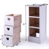 Modern Wood Nightstand Cabinet, Bed Side Table with 3 Drawers, Files Organizer Furniture for Living Room Bedroom Office, White with Heart-Shaped Cut-o